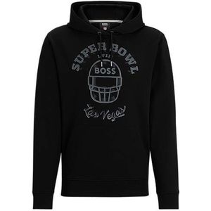 BOSS x NFL-hoodie van een katoenmix met metallic print