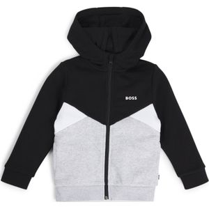 Kinderhoodie met rits, color-blocking en logo