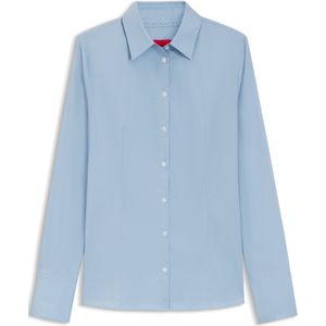 Gemakkelijk te strijken slim-fit blouse in een keperstof van een katoenmix