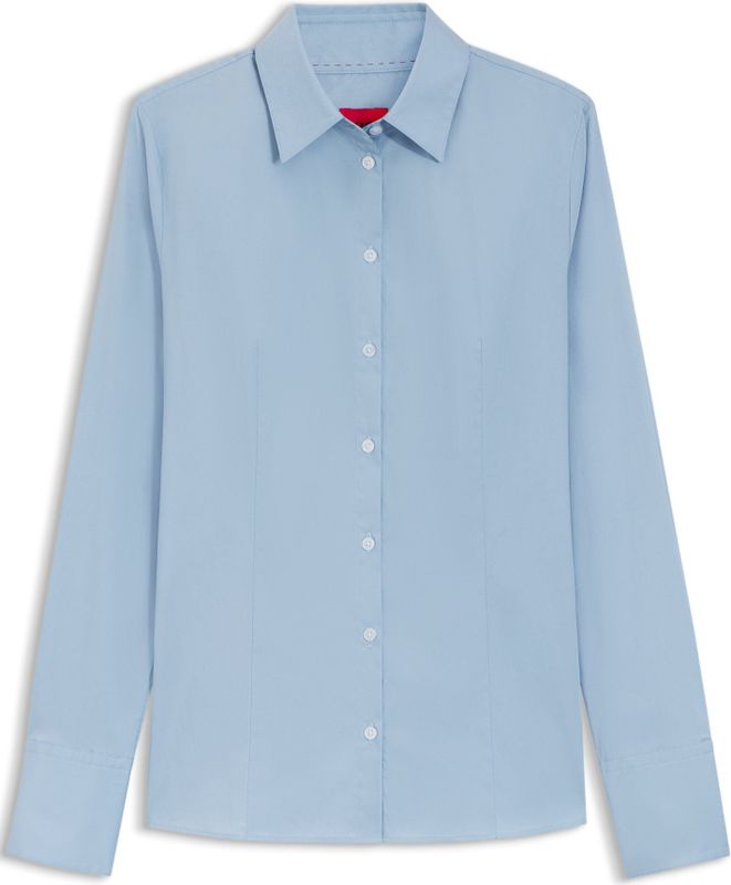 Gemakkelijk te strijken slim-fit blouse in een keperstof van een katoenmix