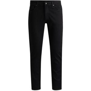 Slim-fit jeans van zwart-zwart Italiaans denim