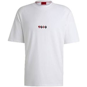 T-shirt van katoenen jersey met speelkaartenartwork