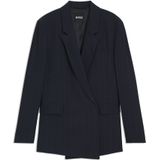 BOSS - Relaxed-fit Blazer - Krijtstreep - Verdekte Sluiting