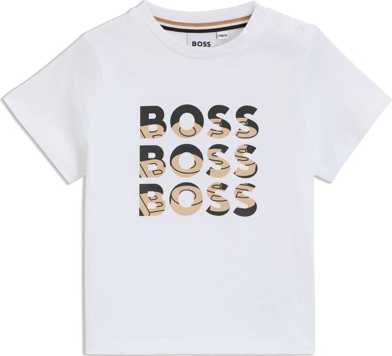 T-shirt voor kinderen van katoen met drievoudig logo met kleurverloop