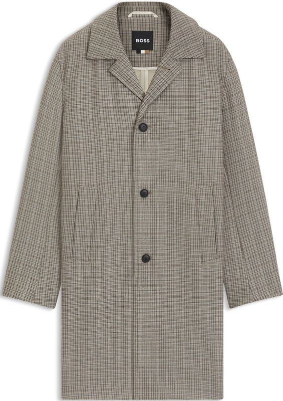 BOSS - C-CLARK-253 - Lange Jas - Geruit - Relaxed Fit