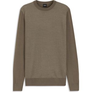 Trui met gemengde structuren in een scheerwolmix