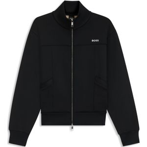 Sweatshirt met rits en contrasterend logo