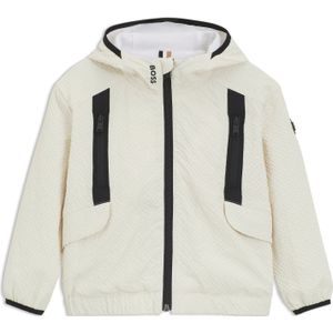 Windjack voor kinderen met capuchon in seersucker materiaal