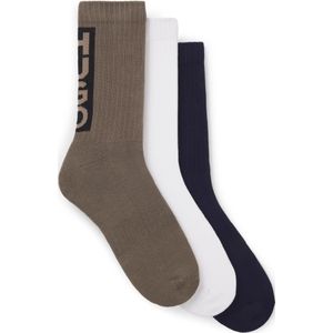 Set van drie paar korte sokken met verticale logo’s