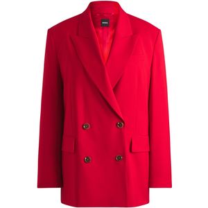 Oversized-fit, double-breasted blazer van scheerwol
