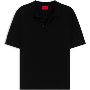 HUGO - Gebreide Polo - Groen - 72% Viscose, 28% Polyester