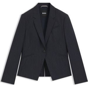 BOSS - Slim-fit Blazer - Gestreepte Scheerwol