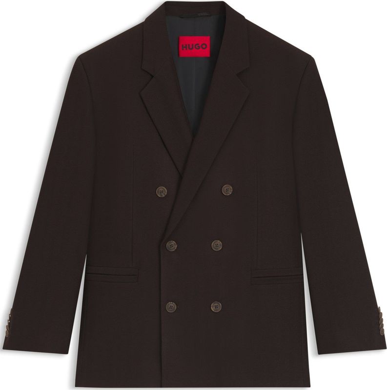 HUGO - Blazer - Moderne Pasvorm - Stretchdobby - Visgraatpatroon