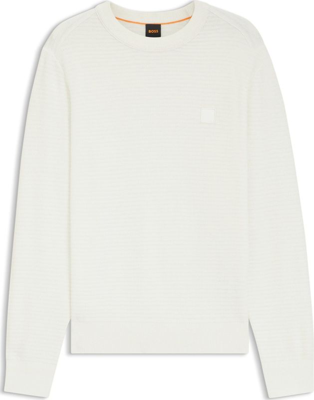 BOSS - Gebreide Trui - Katoen en Kasjmier - Met Logopatch