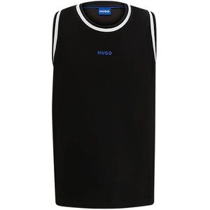 Tanktop van mesh met contrastlogo en strepen