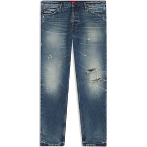 HUGO - Tapered-fit Jeans - Blauw - Distressed Denim