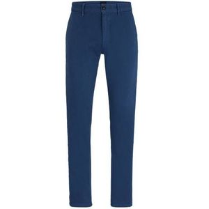 Slim-fit chino van katoensatijn met stretch