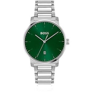 Horloge met groene wijzerplaat en polsband met H-schakels