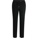 BOSS - Tariyanah - Bandplooibroek - Zwart - Tapered, Mid Waist, Effen, Elastische Taille