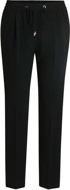 BOSS - Tariyanah - Bandplooibroek - Zwart - Tapered, Mid Waist, Effen, Elastische Taille