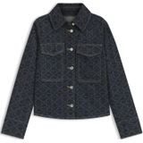 HUGO - Regular-Fit - Denimjack - Blauw - Monogramlaserprint, 60% Katoen van Regeneratieve Landbouw