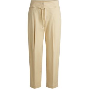 Broek met toelopende pijpen van geborstelde stretchkatoen