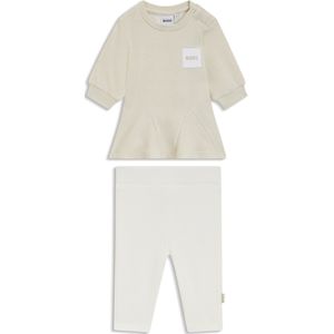 Set met metallic jurkje en legging voor baby’s in een cadeaubox