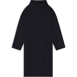 Double-breasted mantel van scheerwol en kasjmier