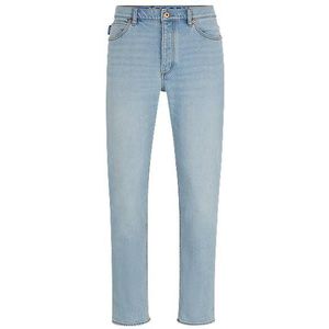 Tapered-fit jeans van lichtblauw stretchdenim