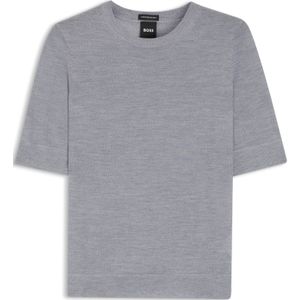 Slim-fit trui met korte mouwen van merinowol