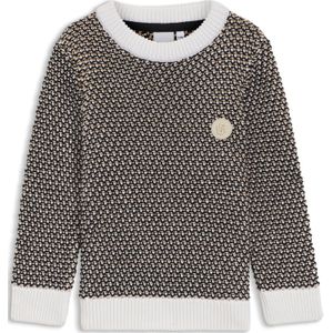 Kindertrui van driekleurig gebreide katoen