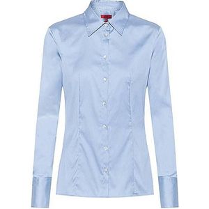 Slim-fit blouse van gemakkelijk te strijken popeline