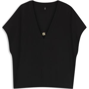 Loose fit tuniek van pure viscose, model 'DOUBLE B'