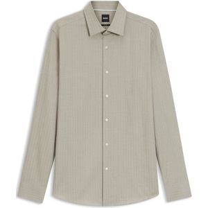 Slim-fit overhemd van keperstof met visgraatpatroon