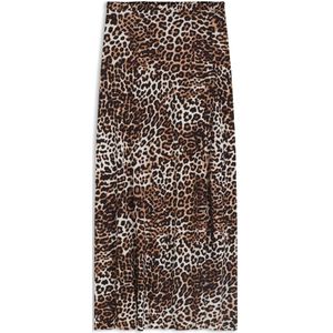 HUGO - Maxirok - Luipaardprint - Regular-fit - Crêpe