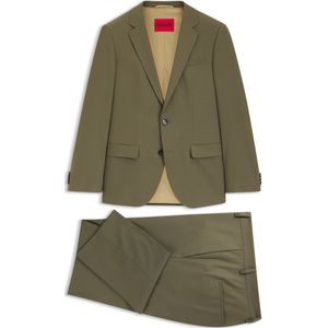 Tweedelig slim-fit pak van een wolmix popeline