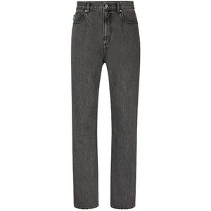 Baggy-fit jeans van zilverkleurig denim