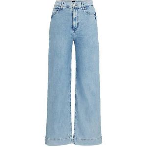Regular-fit jeans met hoge taille van blauw denim
