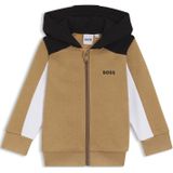 BOSS Kidswear - Fleece Kinderhoodie - Katoenmix - Kleurblokken