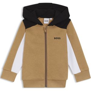 BOSS Kidswear - Fleece Kinderhoodie - Katoenmix - Kleurblokken