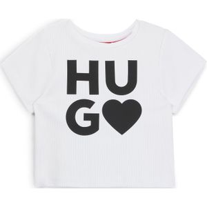 T-shirt voor kinderen van een katoenmix met hart-logoprint