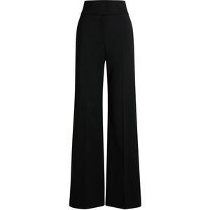 Regular-fit broek met hoge taille en uitlopende pijpen