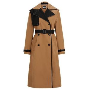 Waterafstotende trenchcoat met contrastdetails