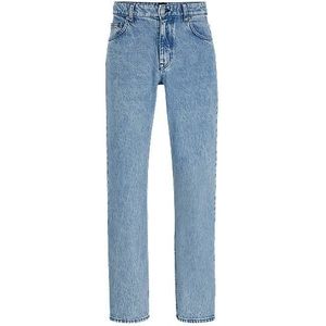 Relaxed-fit jeans van stevig blauw, stonewashed denim