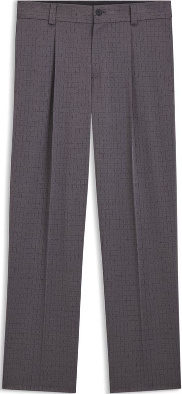 Modern-fit broek van geruit stretchmateriaal