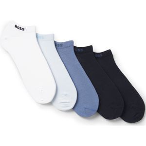 Vijf paar enkelsokken van een katoenmix met logo’s