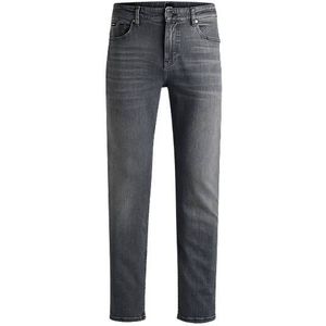 Regular-fit jeans van grijs stretchdenim