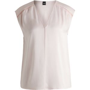 Mouwloze blouse in satijn van stretchzijde