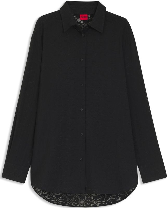 Hugo - 10272125 01 - Bloes - Oversized Pasvorm - Lichtgewicht Stof