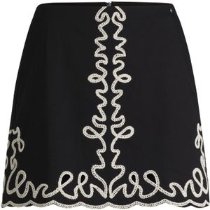 Boss - Damesrok - Zwart - 100% Katoen - Ingewikkeld Borduurwerk